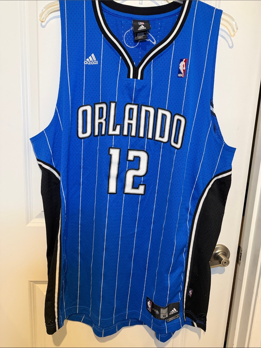 Adidas Dwight Howard Orlando Magic Blue #12 Pinstripe Jersey
